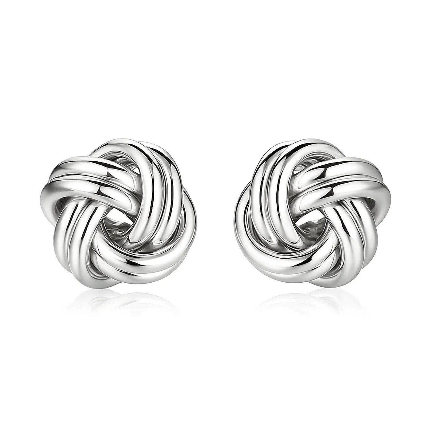 Sterling Silver Polished Two Strand Love Knot Earrings(13mm)