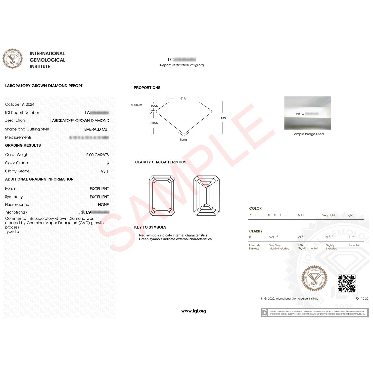 2 Carat Emerald Lab Grown IGI G/VS1 Diamond Solitaire Ring in 10K Yellow Gold