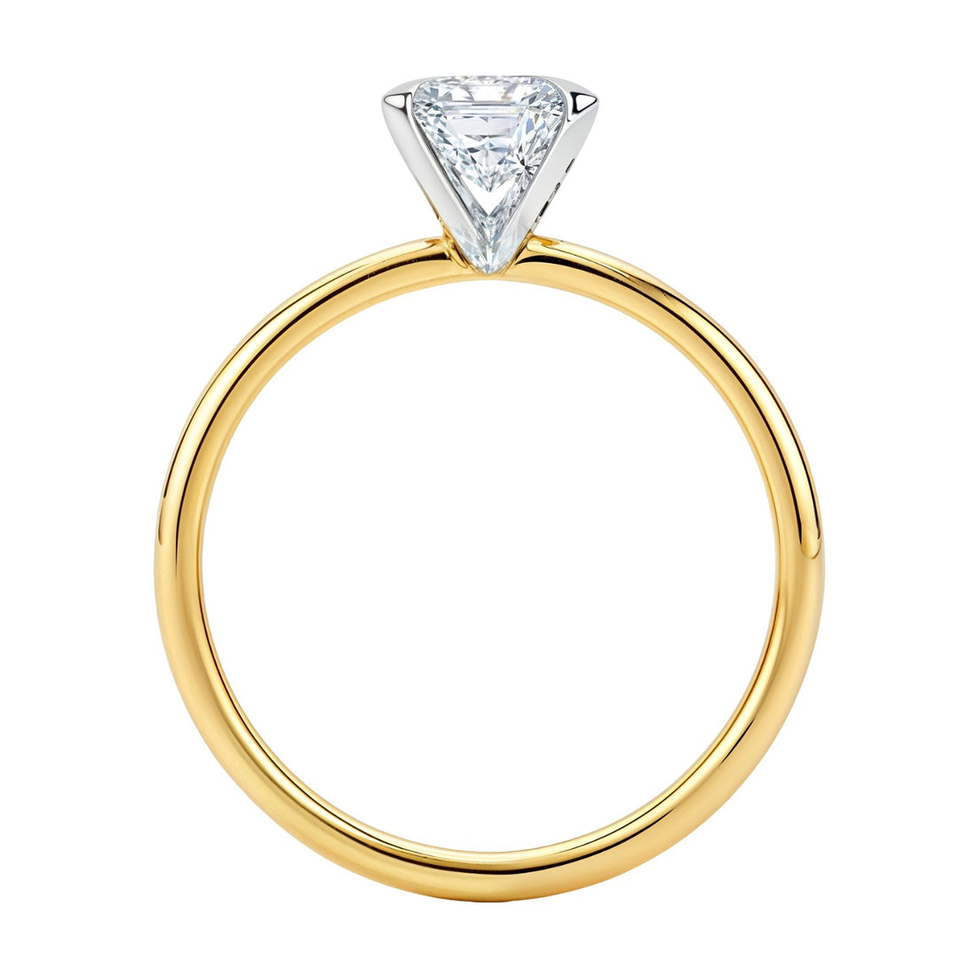 2 Carat Emerald Lab Grown IGI G/VS1 Diamond Solitaire Ring in 10K Yellow Gold