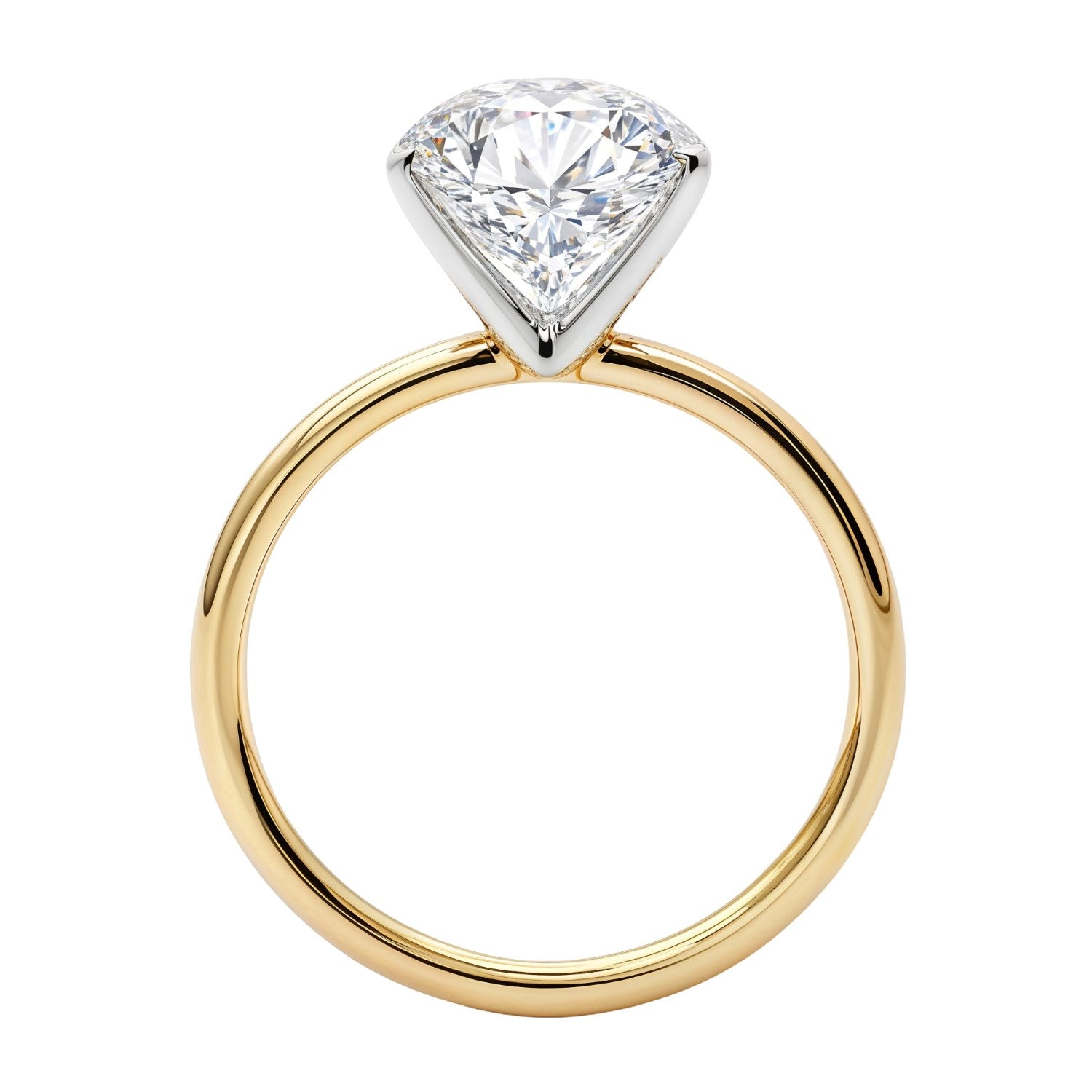 3 Carat Oval Lab Grown IGI G/VS1 Diamond Solitaire Ring in 14K Yellow Gold