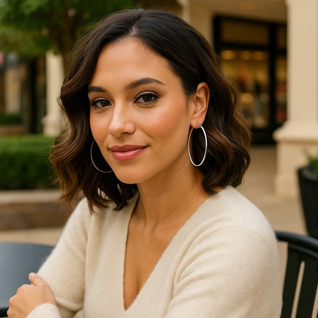 Sterling Silver Large Polished Round Hoop Earrings(60mm)