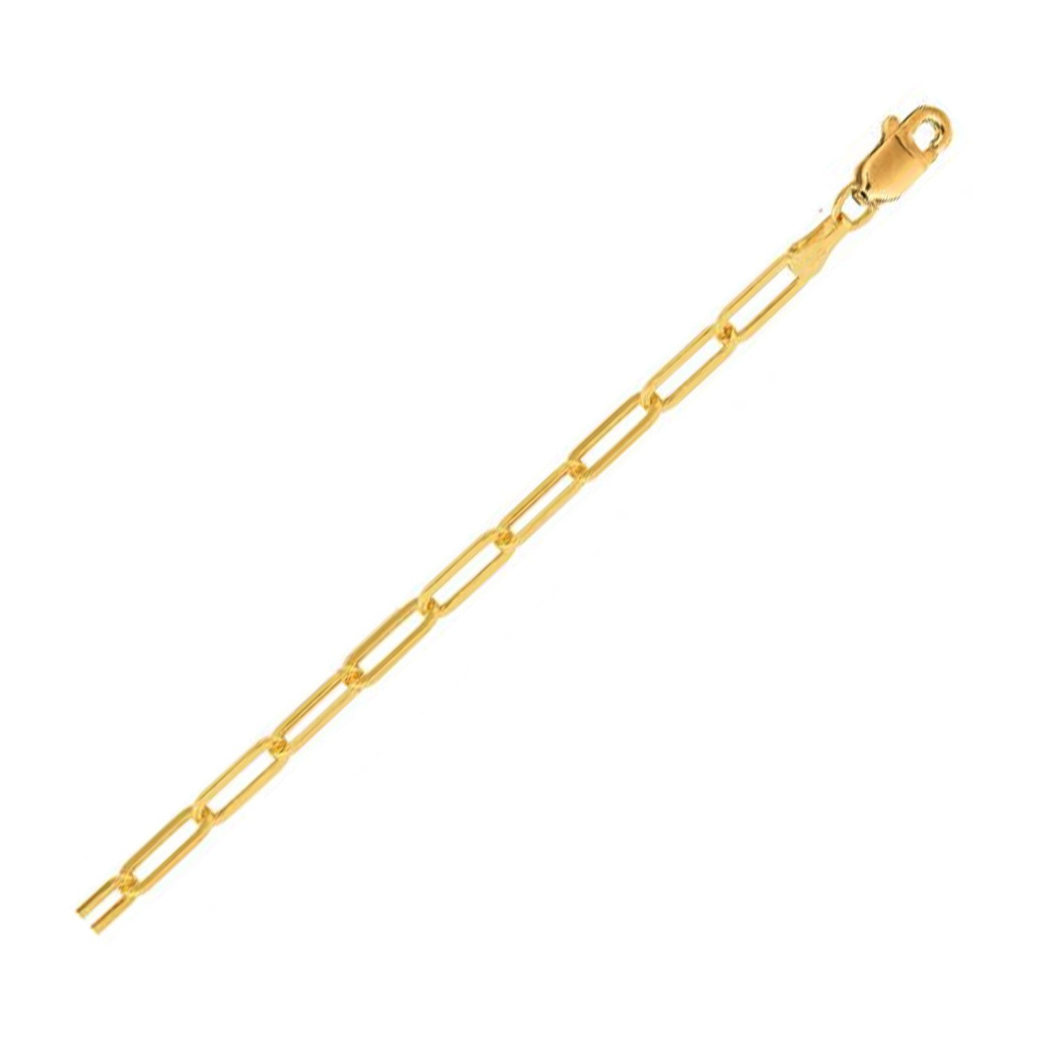 Bracelet de cheville trombone léger en or jaune 14 carats (3,2 mm)