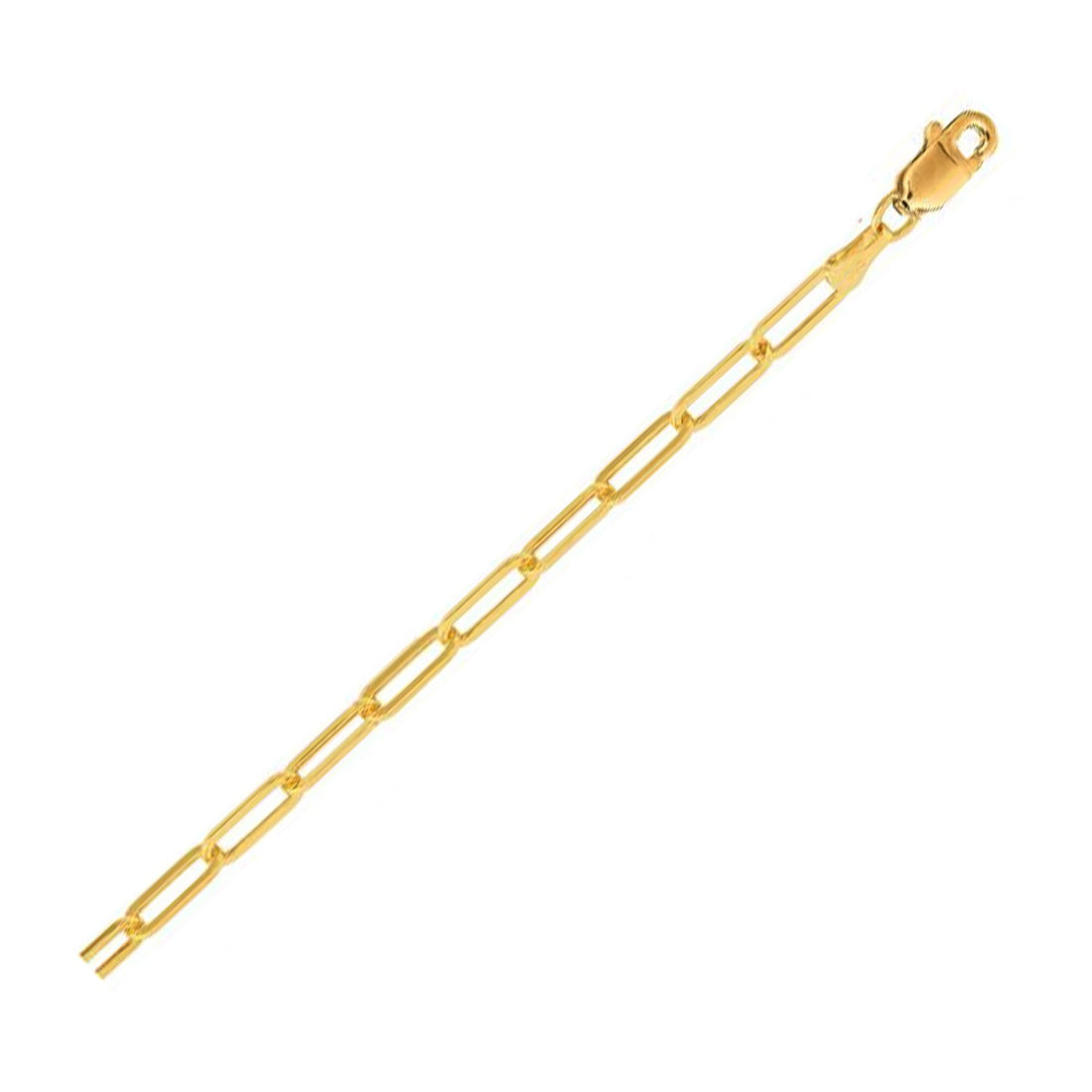 Bracelet de cheville trombone léger en or jaune 14 carats (3,2 mm)