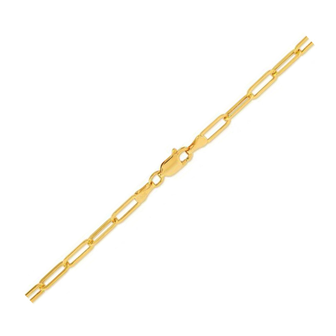 Bracelet de cheville trombone léger en or jaune 14 carats (3,2 mm)