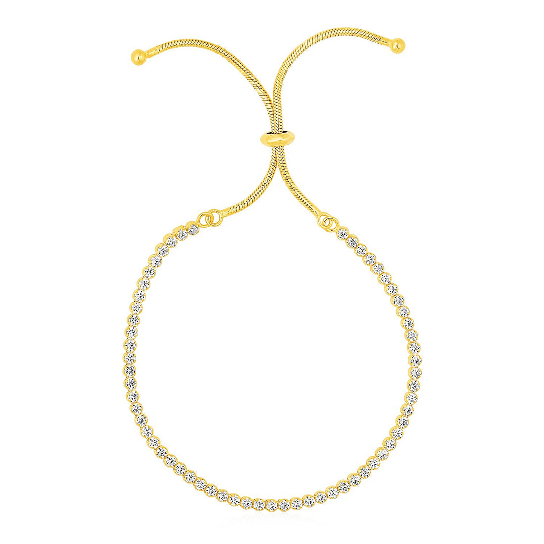 Bracelet ajustable de style tennis avec zircon cubique en argent sterling (5,10 mm)