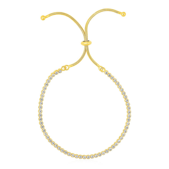 Bracelet ajustable de style tennis avec zircon cubique en argent sterling (5,10 mm)