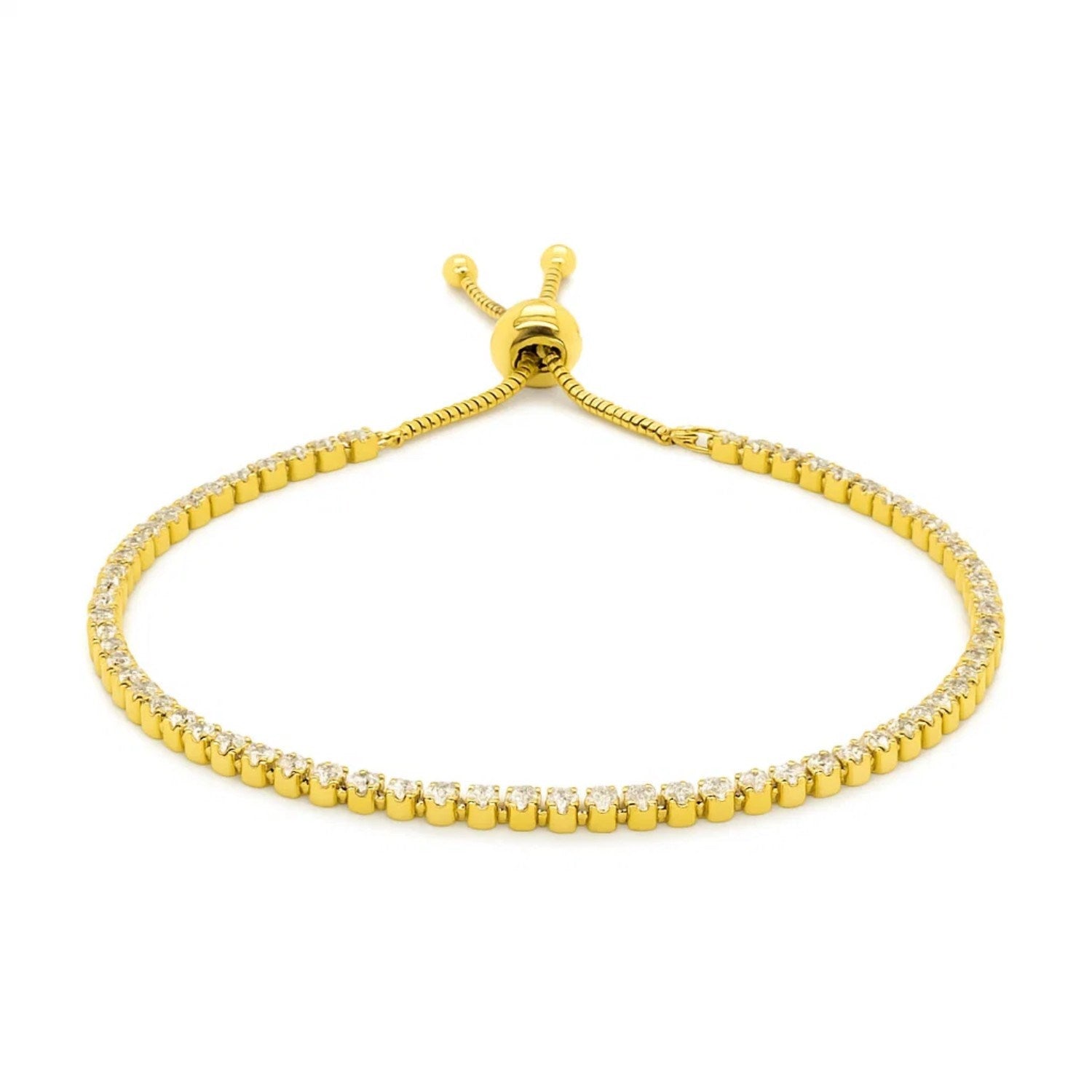 Bracelet ajustable de style tennis avec zircon cubique en argent sterling (5,10 mm)