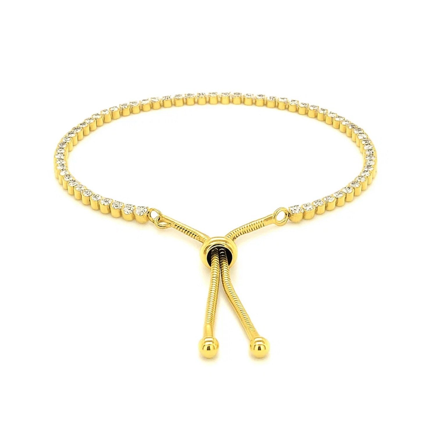 Bracelet ajustable de style tennis avec zircon cubique en argent sterling (5,10 mm)