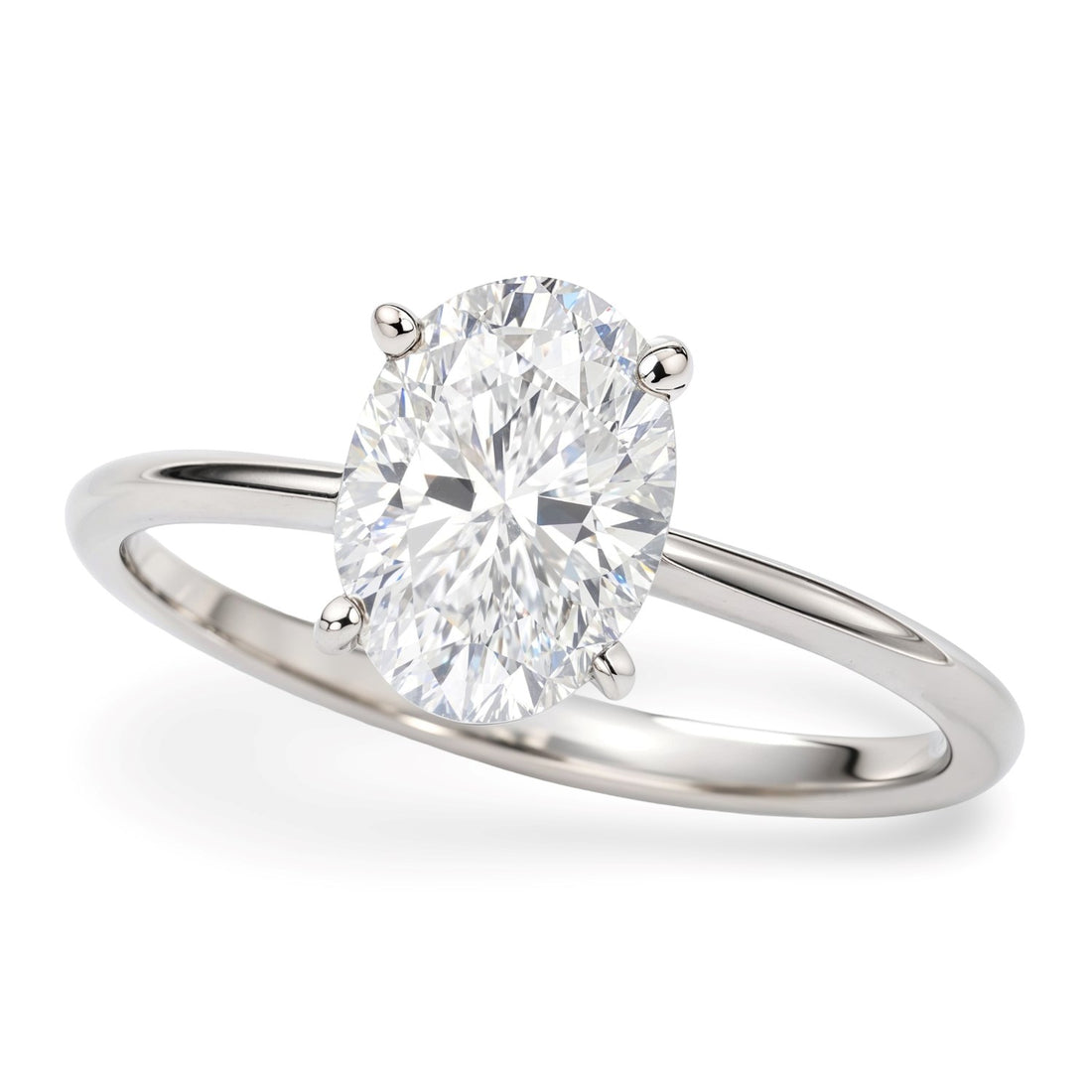 1 1/2 Carat Oval Lab Grown IGI G/VS1 Diamond Solitaire Ring in 14K White Gold