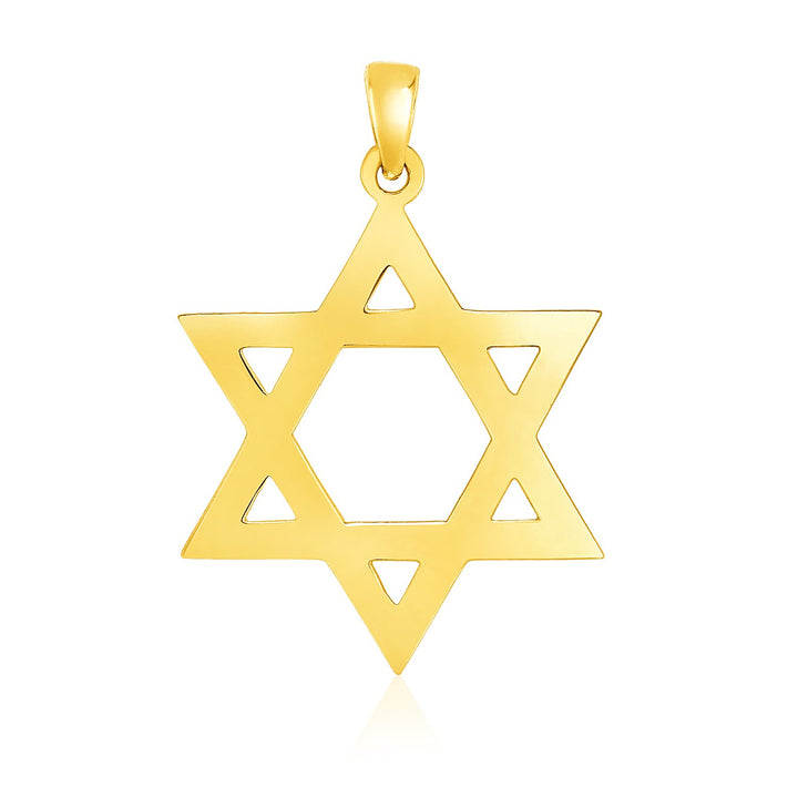 Pendentif étoile de David en or jaune 14 carats poli