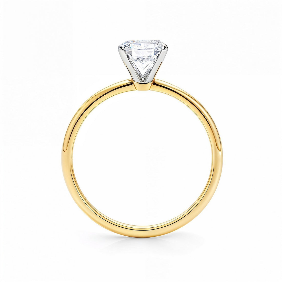 1.50Ct Radiant Lab Grown IGI G/VS1 Diamond Ring in 14K Yellow Gold