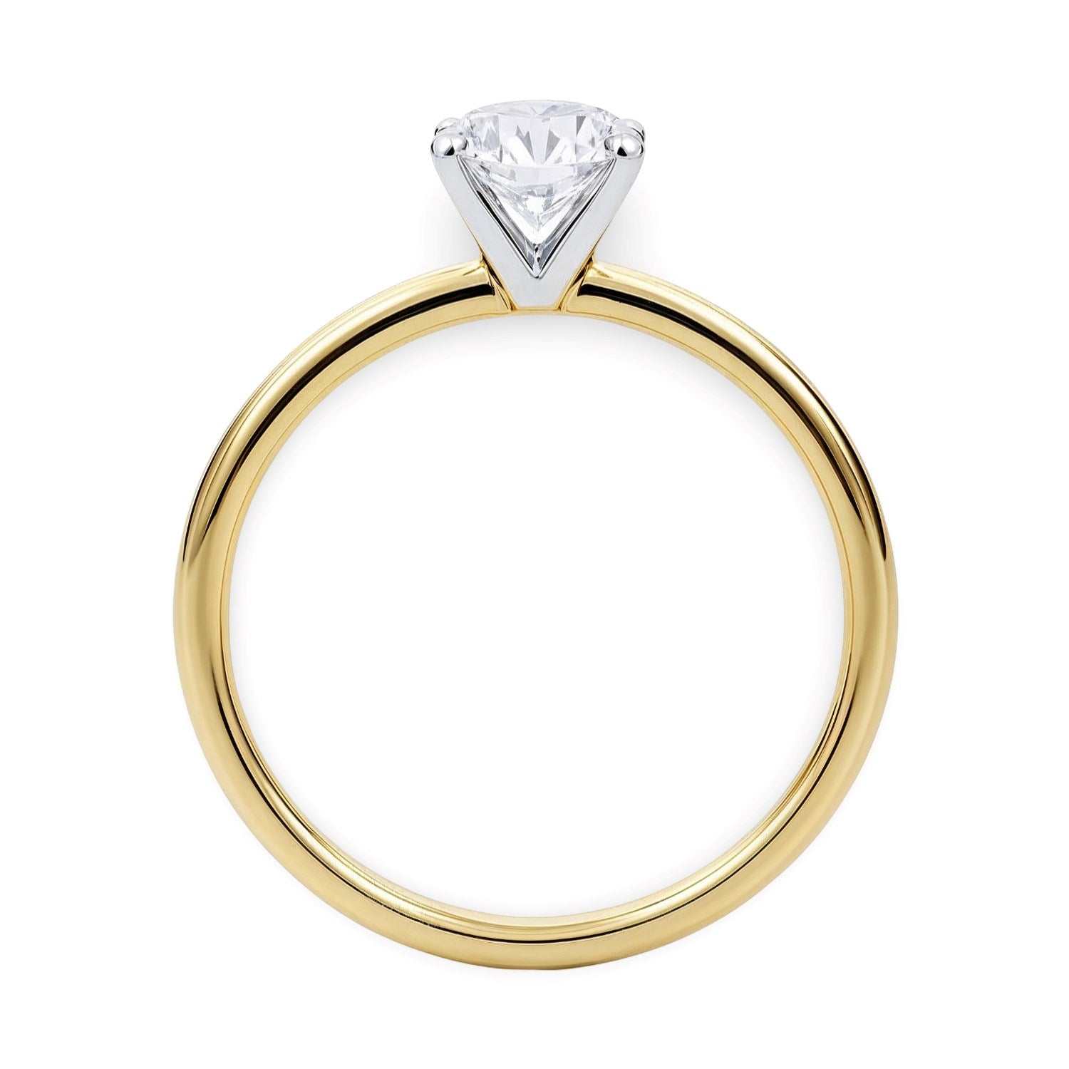 3/4 Carat Round Lab Grown IGI G/VS1 Diamond Solitaire Ring in 10K Yellow Gold
