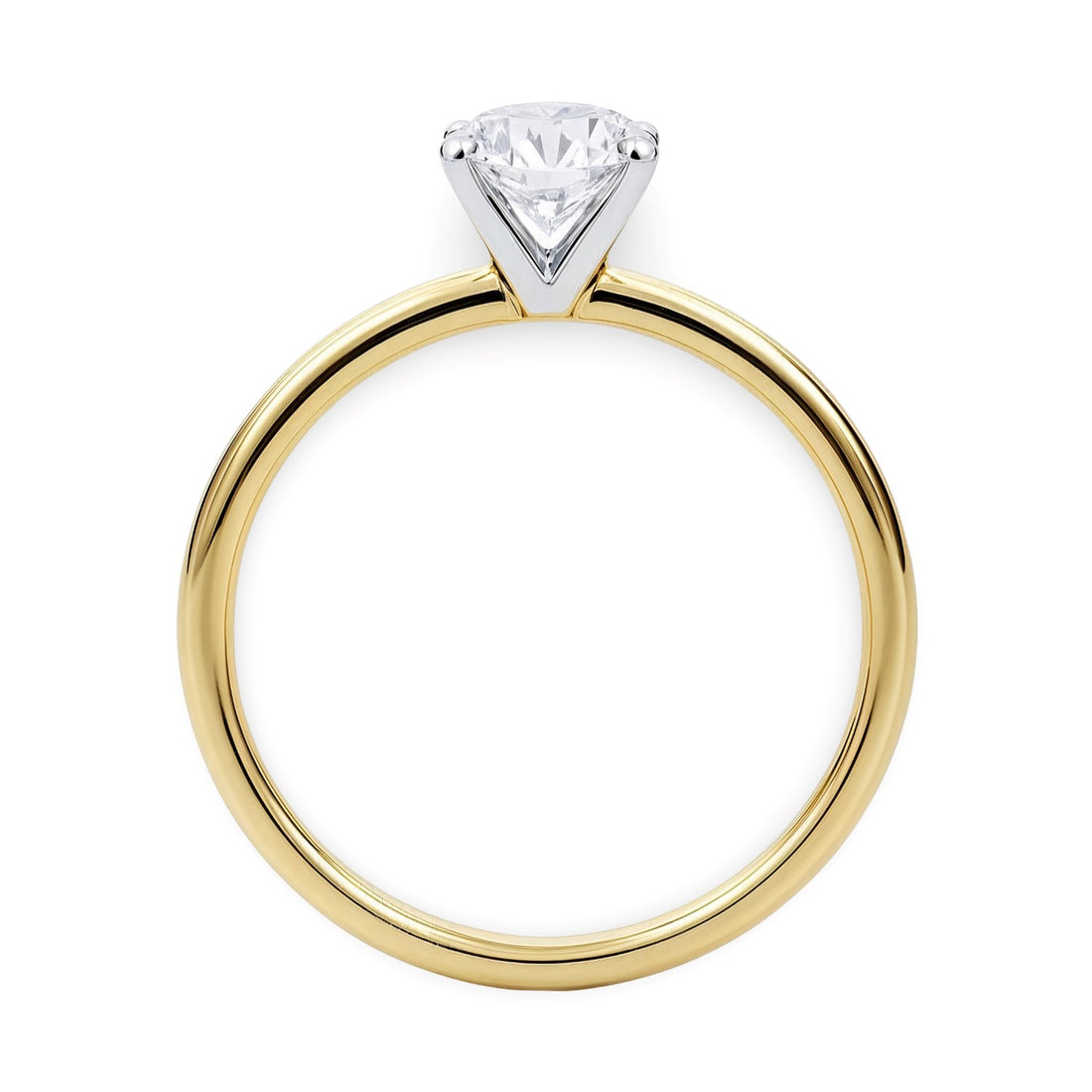 3/4 Carat Round Lab Grown IGI G/VS1 Diamond Solitaire Ring in 10K Yellow Gold
