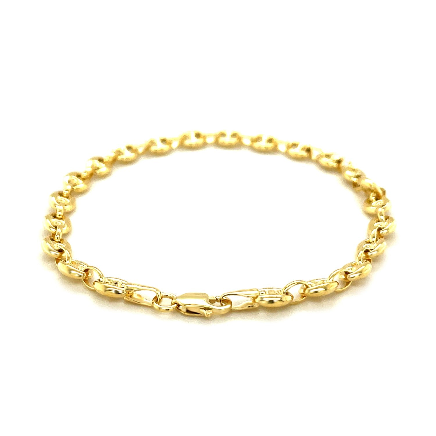 4,7 mm 14k geelgouden gepofte Mariner-enkelband
