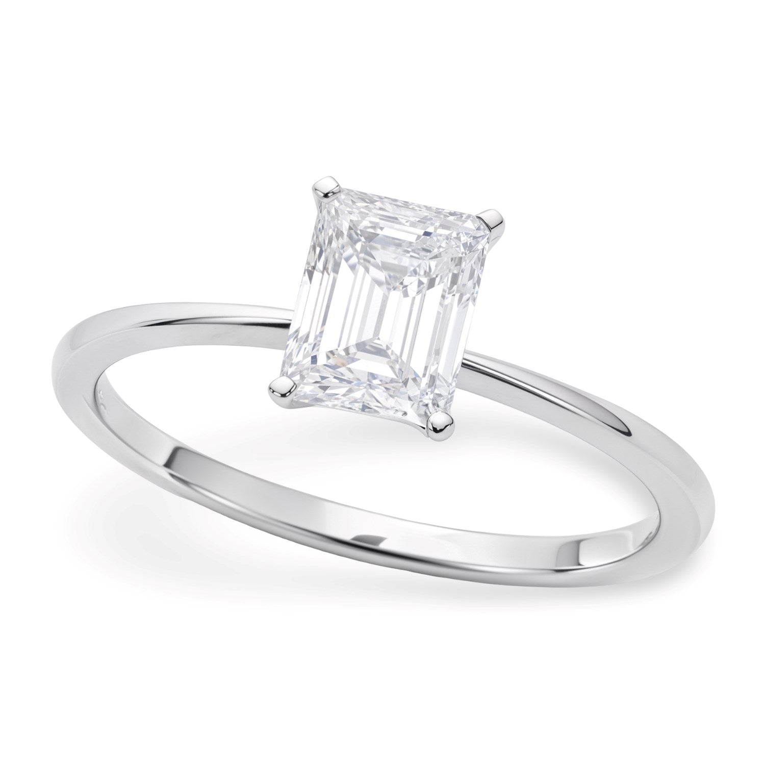 1 Carat Radiant Lab Grown IGI G/VS1 Diamond Solitaire Ring in 10K White Gold