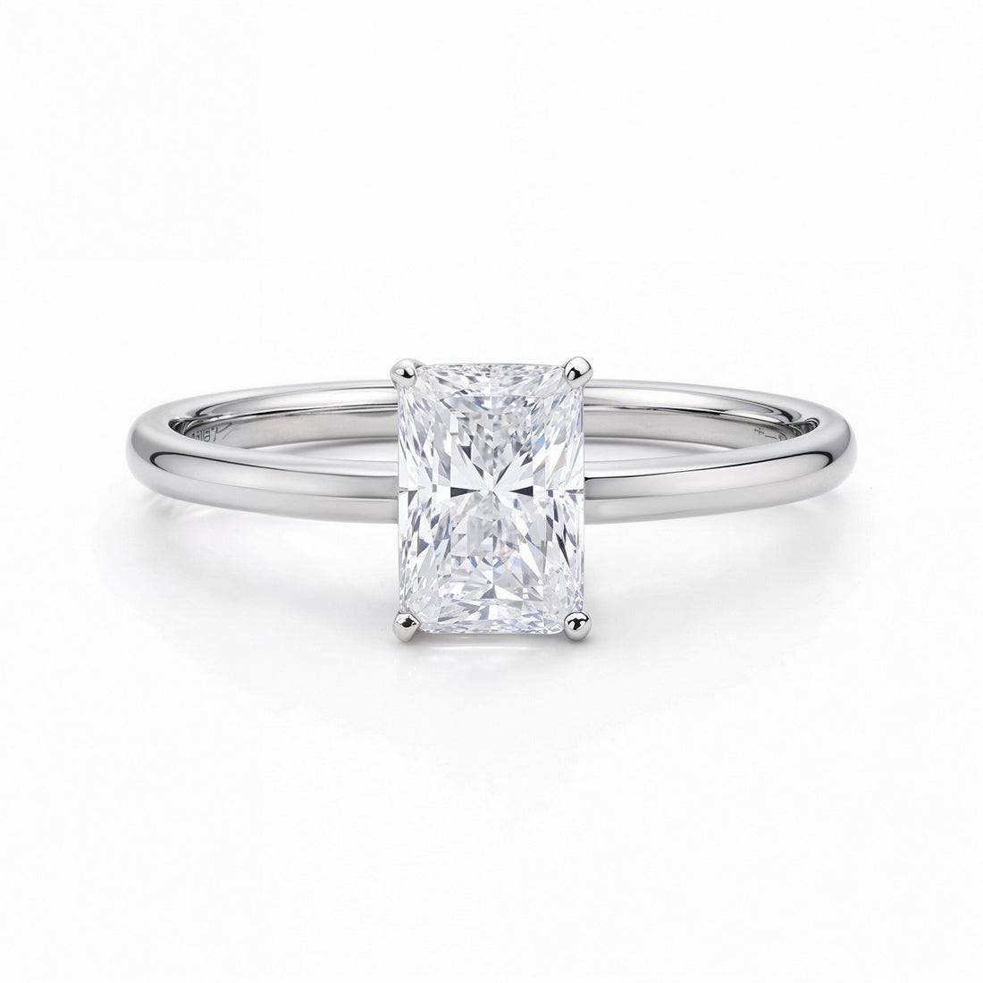 1 Carat Radiant Lab Grown IGI G/VS1 Diamond Solitaire Ring in 10K White Gold