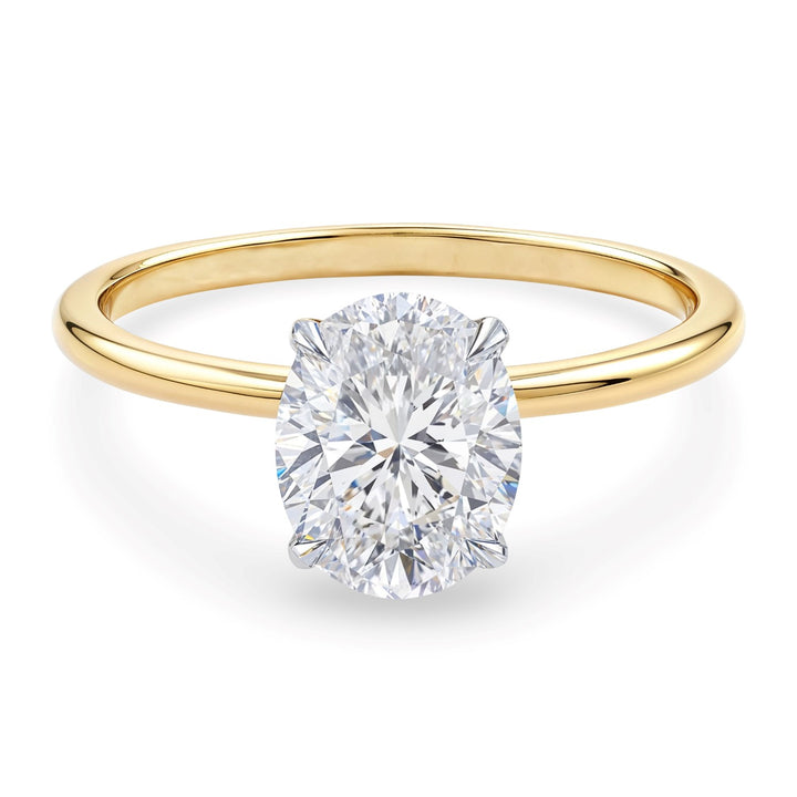 1 1/2 Carat Oval Lab Grown IGI G/VS1 Diamond Solitaire Ring in 10K Yellow Gold
