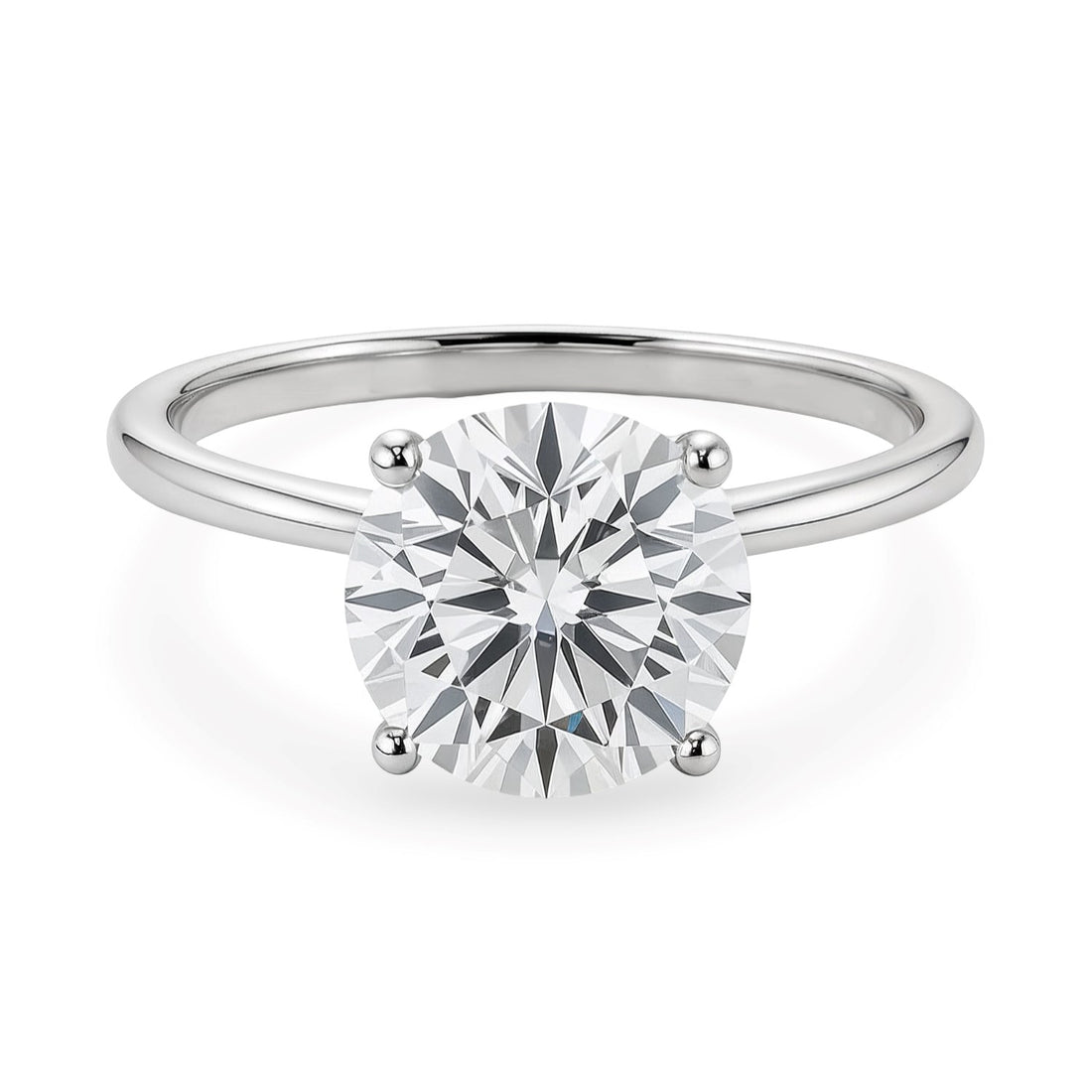2 Carat Round Lab Grown IGI G/VS1 Diamond Solitaire Ring in Sterling Silver