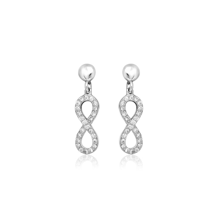Sterling Silver Infinity Symbol Earrings with Cubic Zirconias