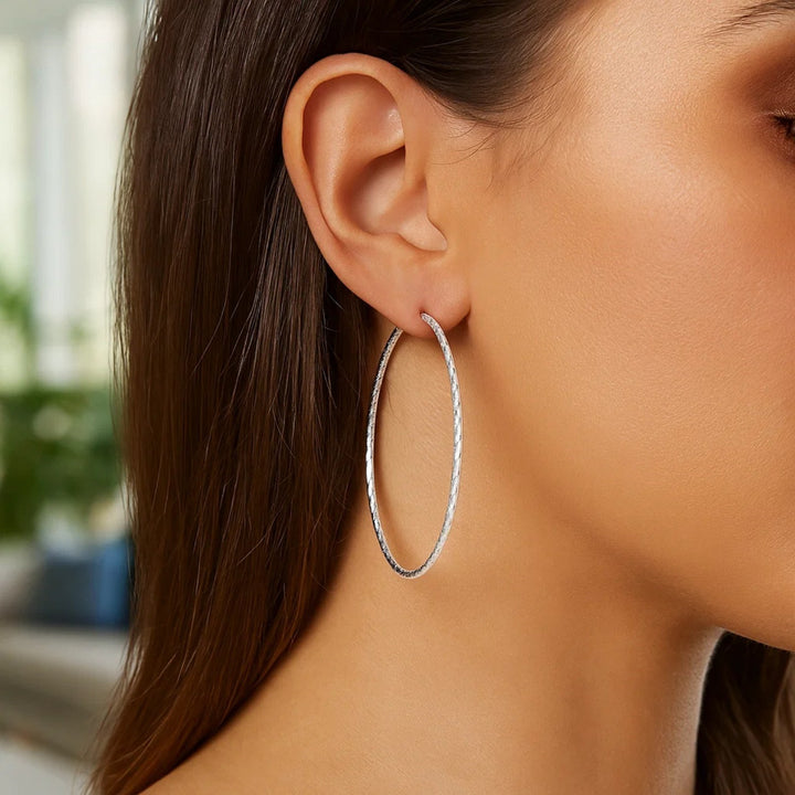 Grote ronde creolen van sterlingzilver (1,6 x 70 mm)