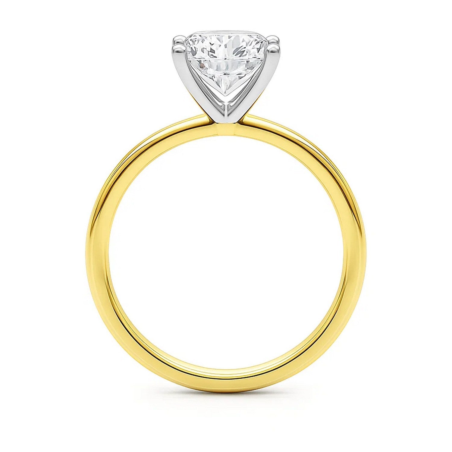 2 Carat Princess Lab Grown IGI G/VS1 Diamond Solitaire Ring in 10K Yellow Gold