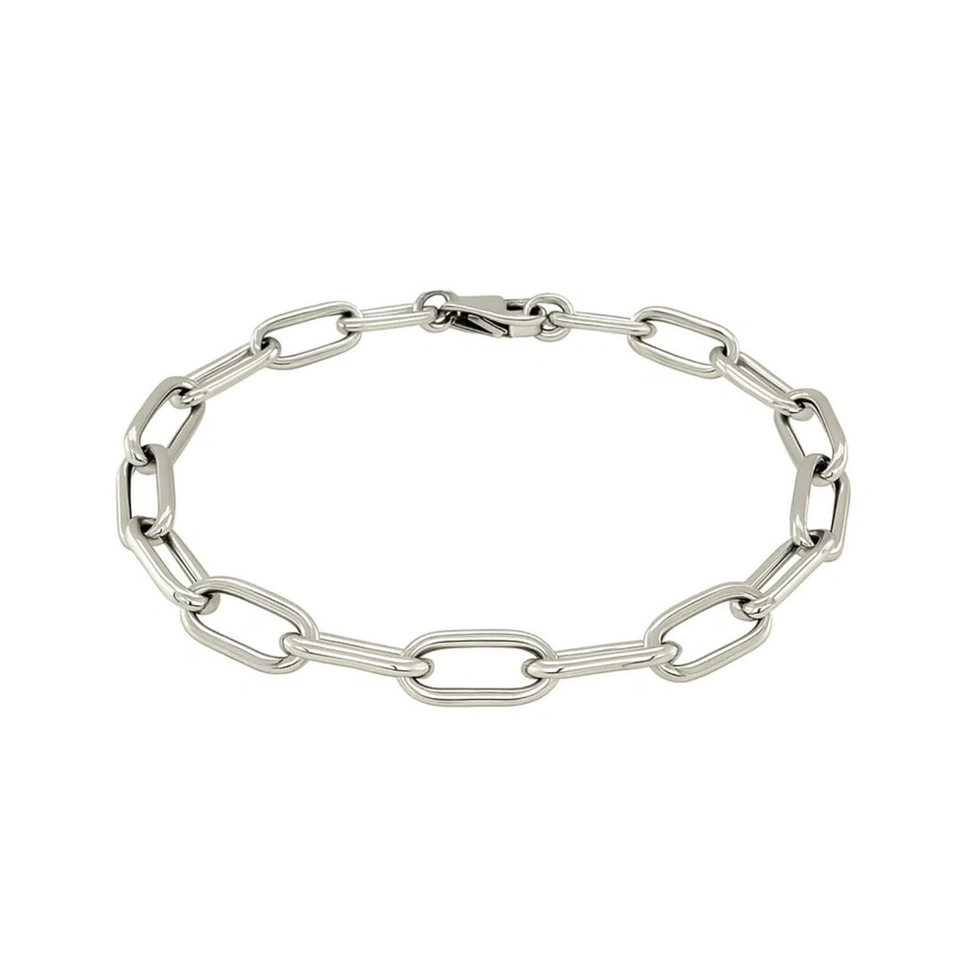 Sterling Silver Wide Paperclip Chain Bracelet (6.50 mm)