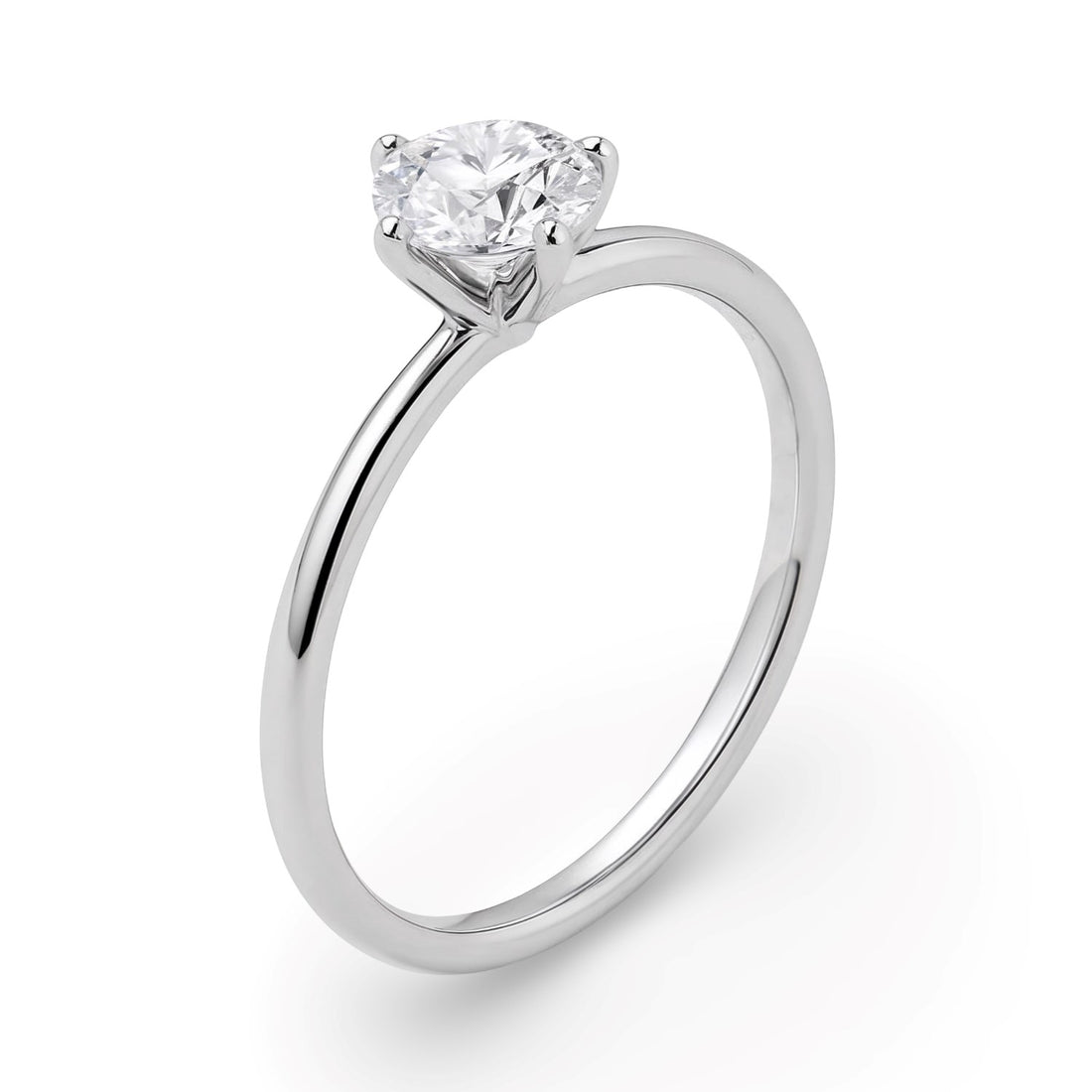 1 Carat Round Lab Grown IGI G/VS1 Diamond Solitaire Ring in 10K White Gold