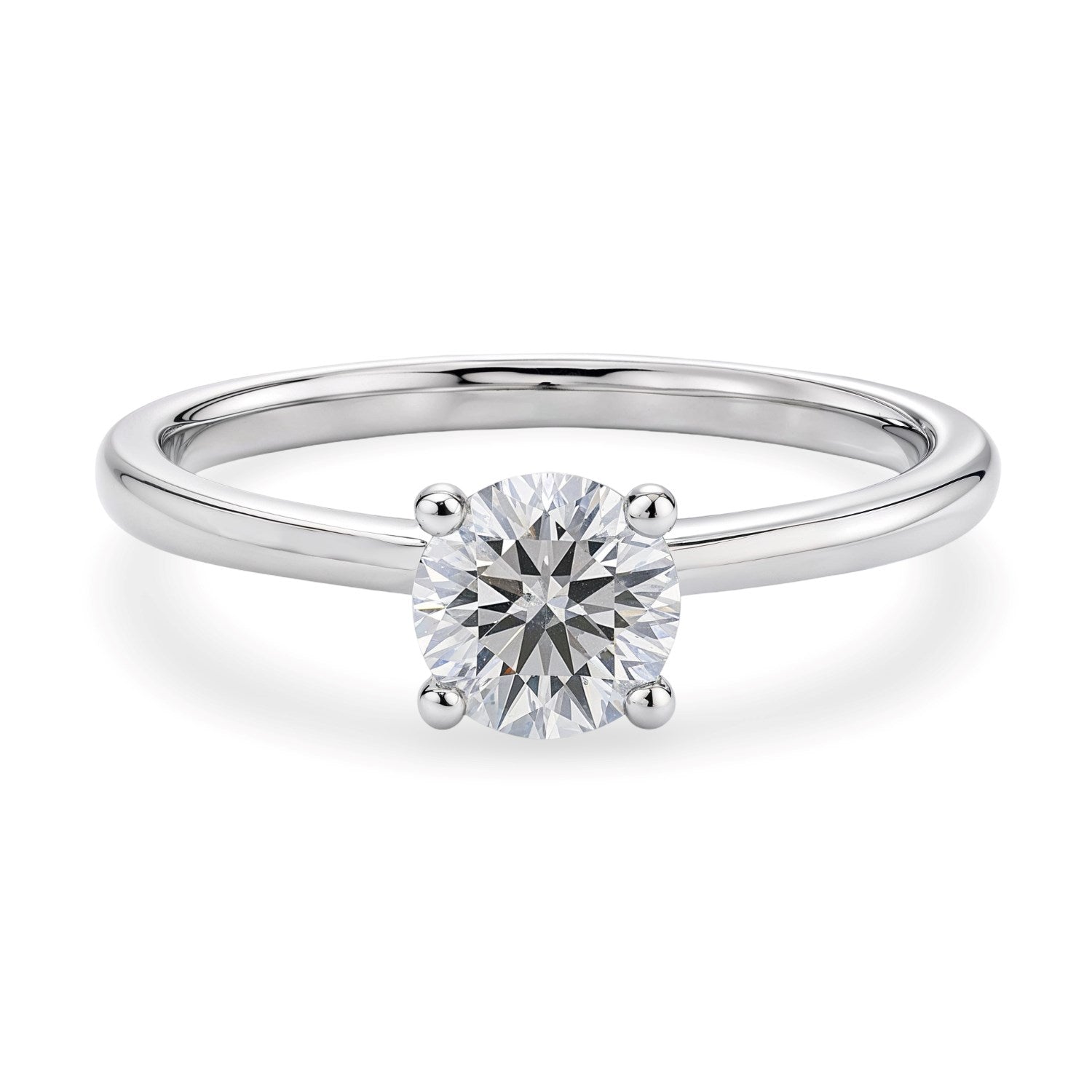 1 Carat Round Lab Grown IGI G/VS1 Diamond Solitaire Ring in 10K White Gold