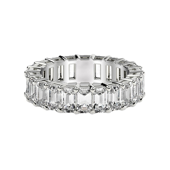 Emerald Cut Lab Grown Diamond Eternity Ring in 14k White Gold (2 cttw FG/VS2)