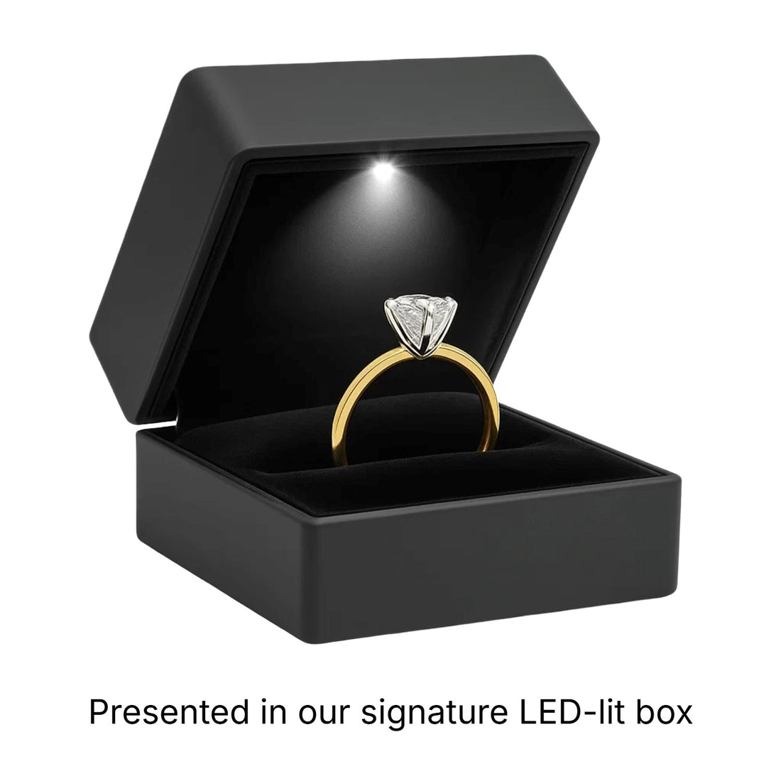 5 Carat Oval Lab Grown IGI G/VS1 Diamond Solitaire Ring in 10K Yellow Gold