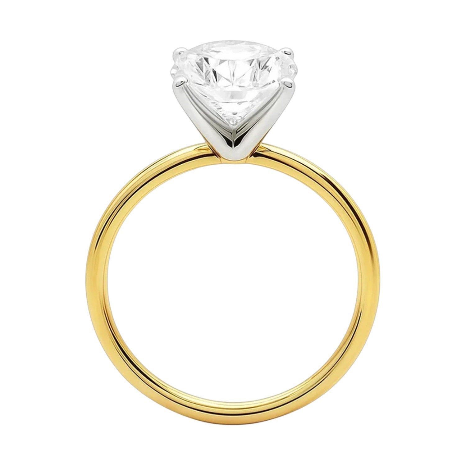 5 Carat Oval Lab Grown IGI G/VS1 Diamond Solitaire Ring in 10K Yellow Gold