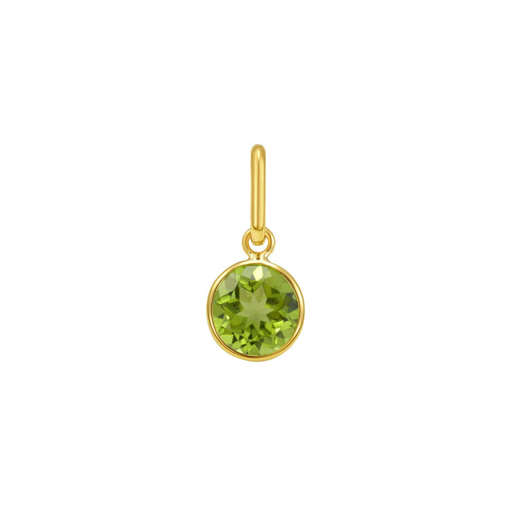 Pendentif rond en or jaune 14 carats avec péridot