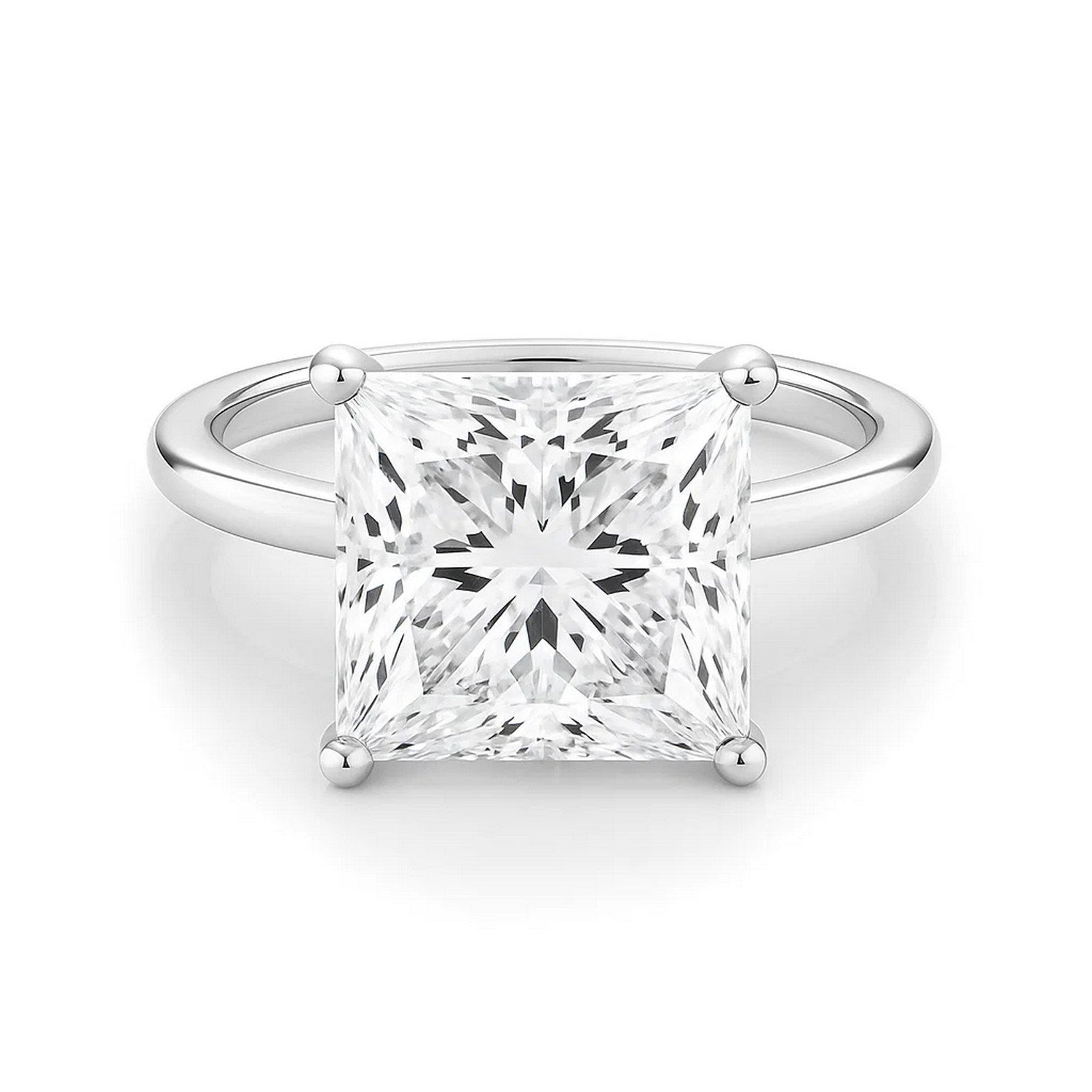 5 Carat Princess Lab Grown IGI G/VS1 Diamond Solitaire Ring in 10K White Gold