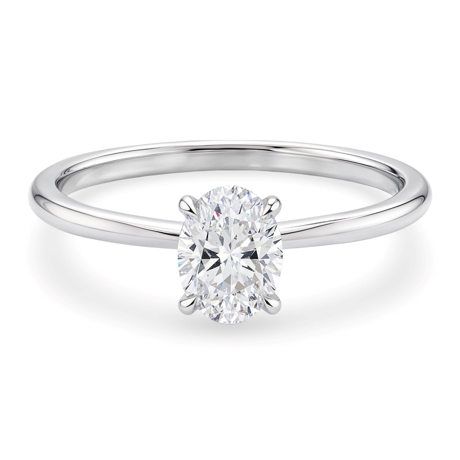 1 Carat Oval Lab Grown IGI G/VS1 Diamond Solitaire Ring in 10K White Gold