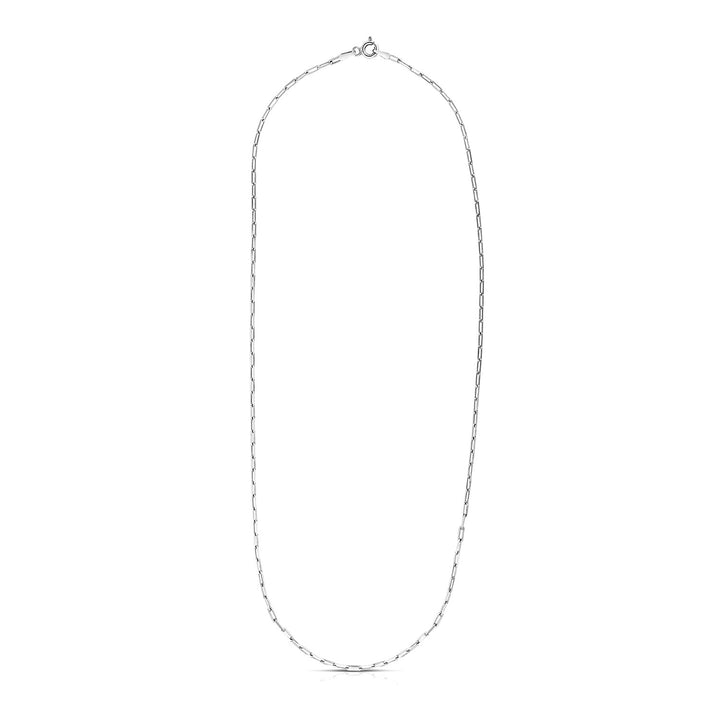 Sterling Silver Rhodium Plated Paperclip Chain (1.80 mm)