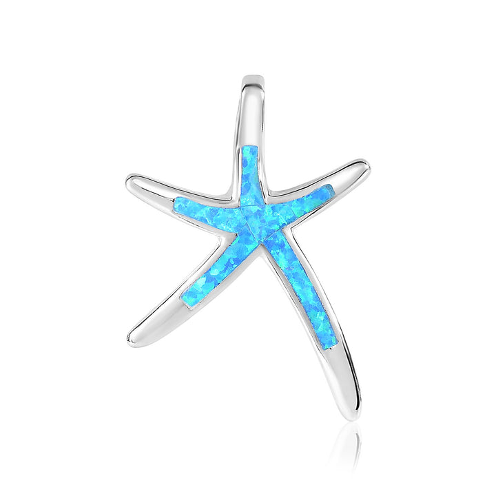 Sterling Silver Starfish Pendant with Opal