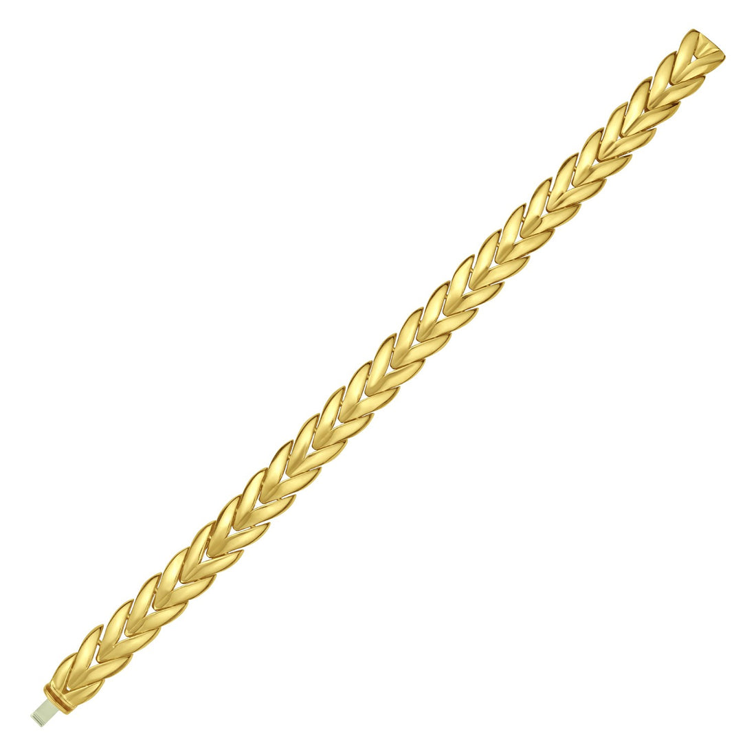 14K geelgouden Chevron Link Bangle (10,00 mm)