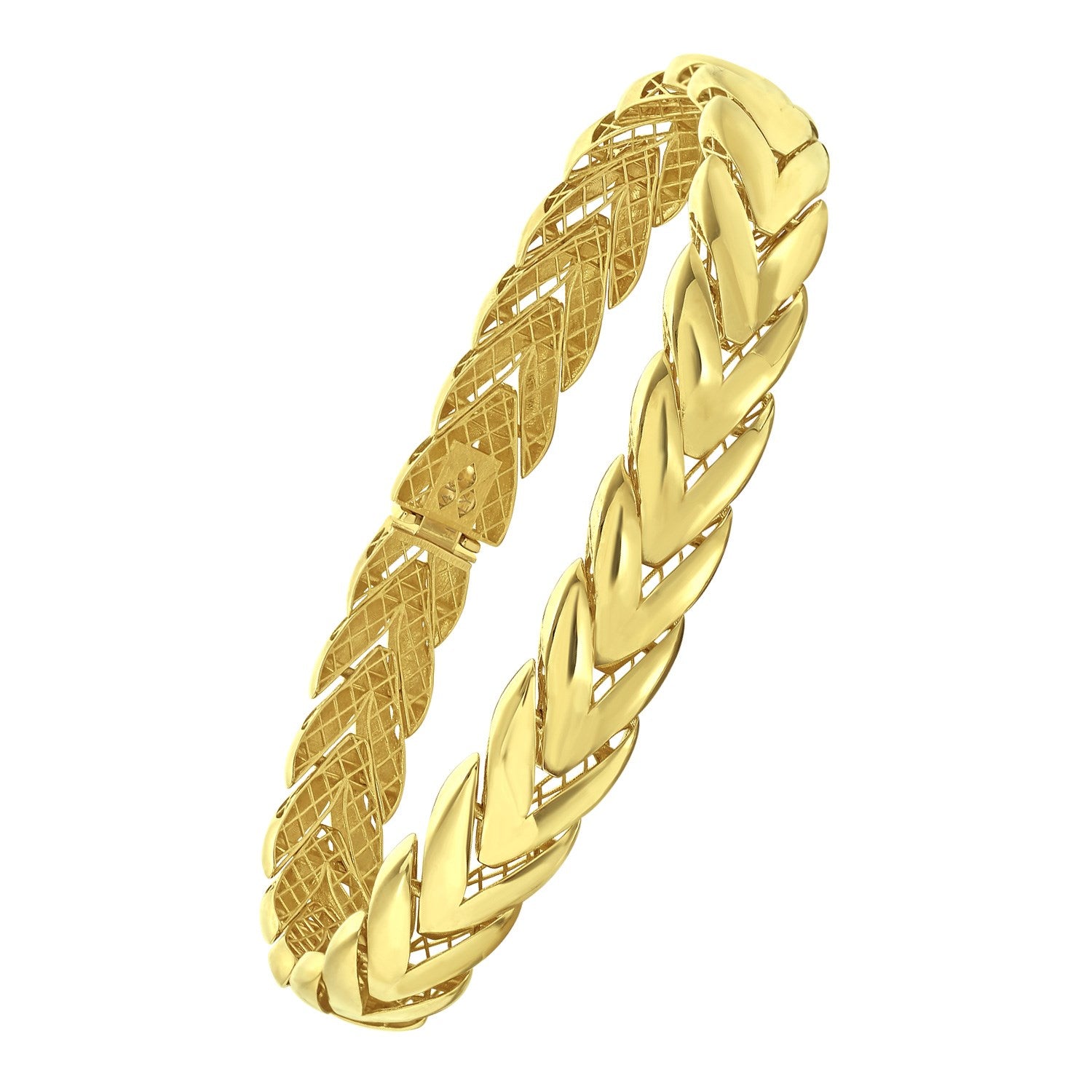 14K geelgouden Chevron Link Bangle (10,00 mm)