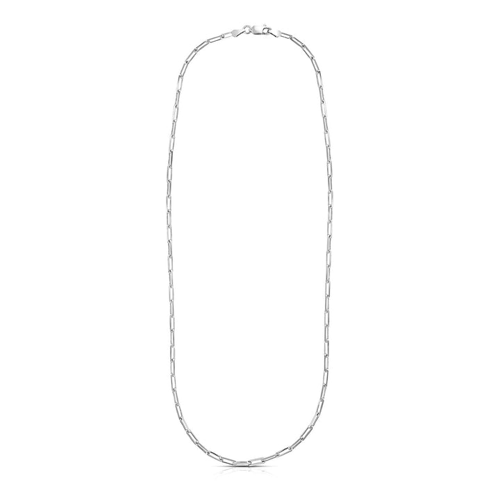 Sterling Silver Rhodium Plated Paperclip Chain (3.00 mm)