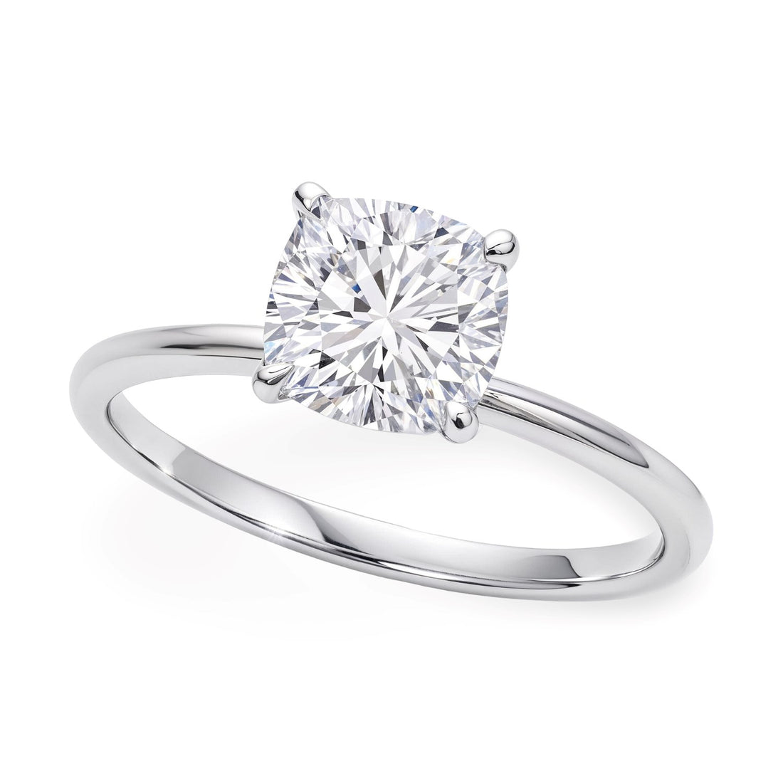 2 Carat Cushion Lab Grown IGI G/VS1 Diamond Solitaire Ring in 10K White Gold