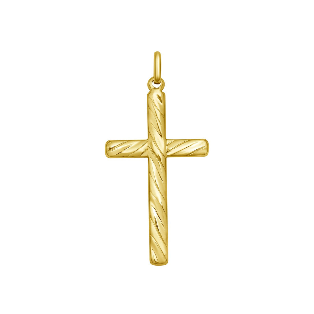 Pendentif croix tourbillonnant en or jaune 14 carats