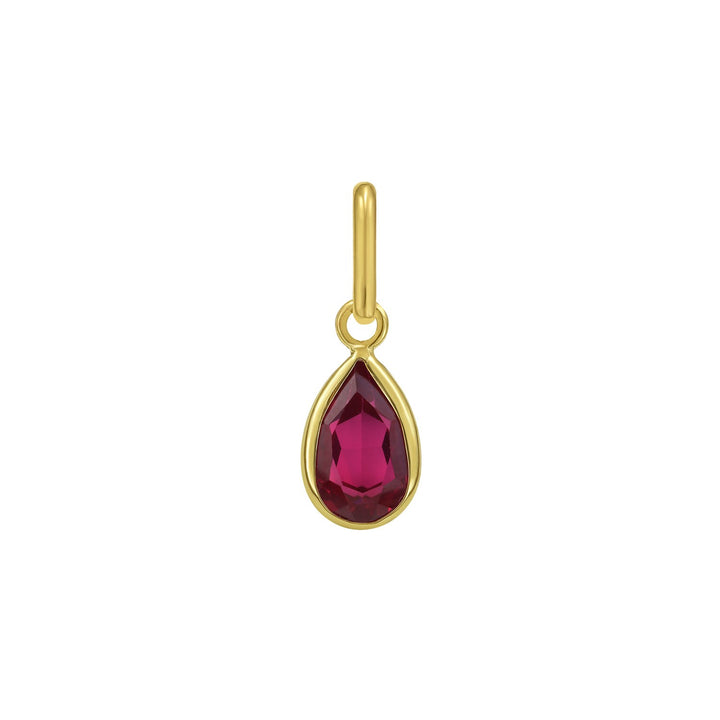 14K geelgouden peervormige robijn hanger