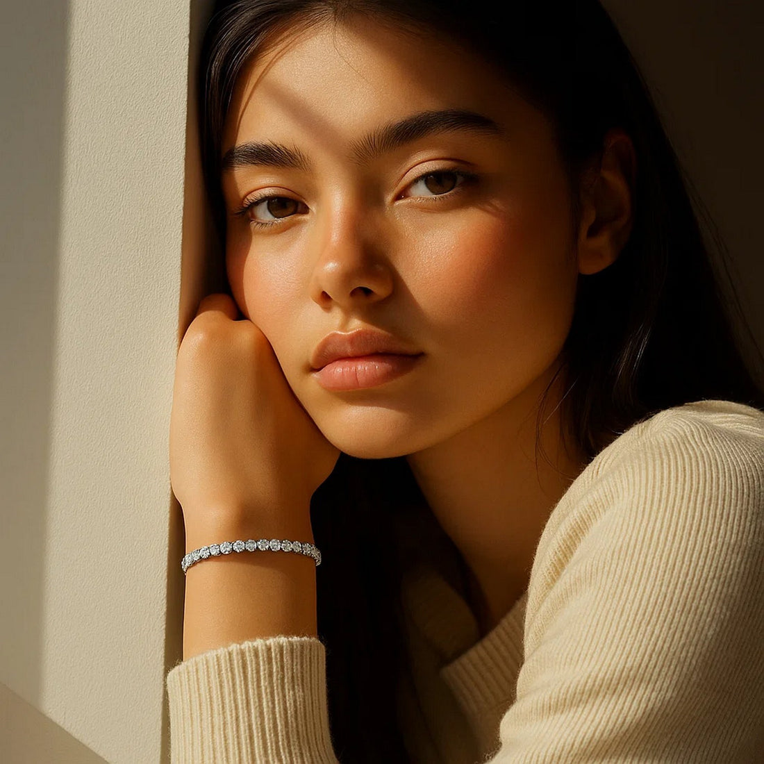 Lab Grown Round Diamond Tennis Bracelet in 14k White Gold (3 cctw F/G  VS2/SI1)