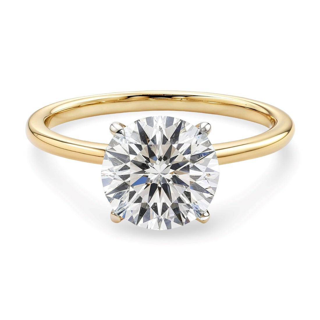 1 1/2 Carat Round Lab Grown IGI G/VS1 Diamond Solitaire Ring in 14K Yellow Gold