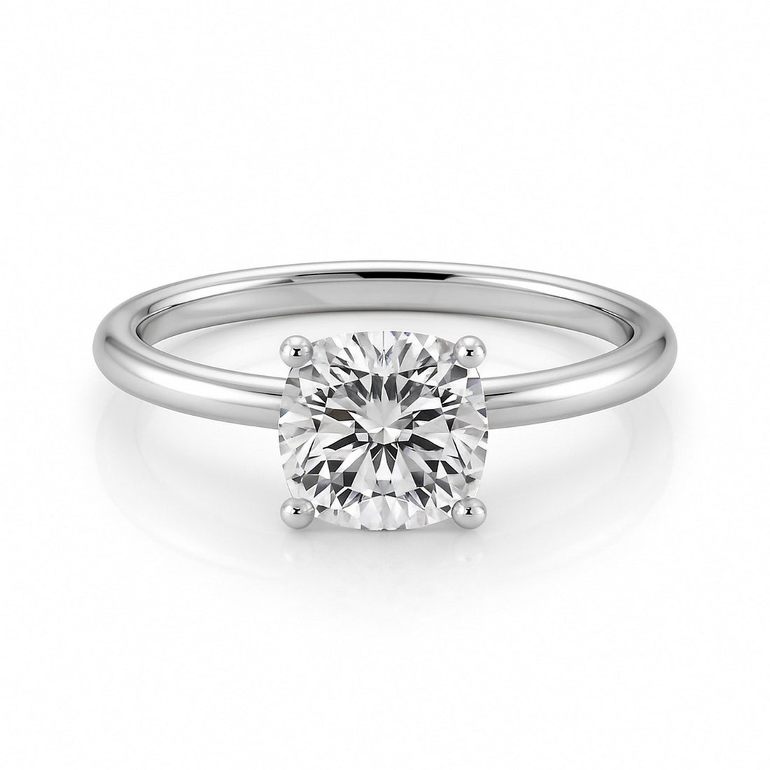 1 1/2 Carat Cushion Lab Grown IGI G/VS1 Diamond Solitaire Ring in 10K White Gold