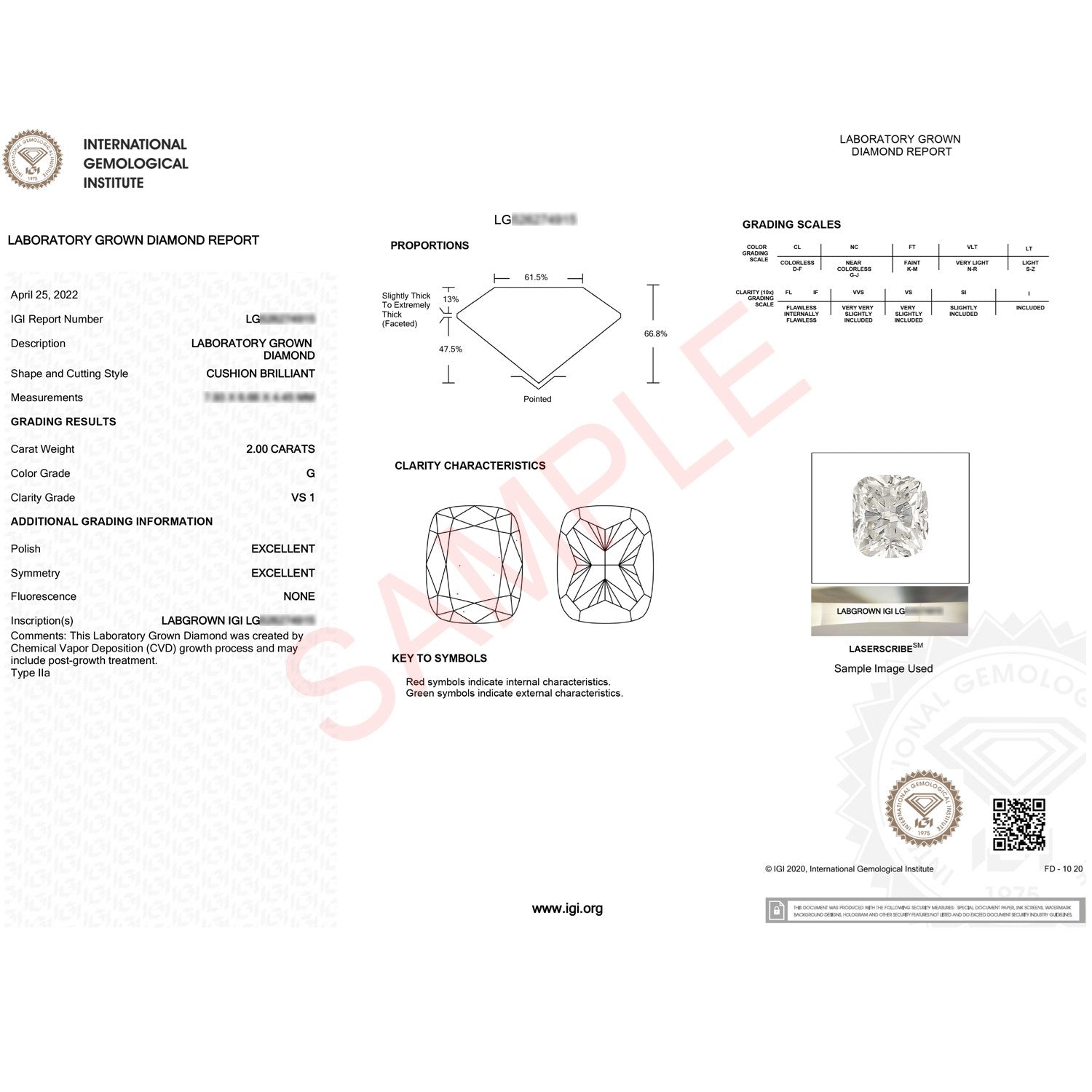 2 Carat Cushion Lab Grown IGI G/VS1 Diamond Solitaire Ring in 10K Yellow Gold