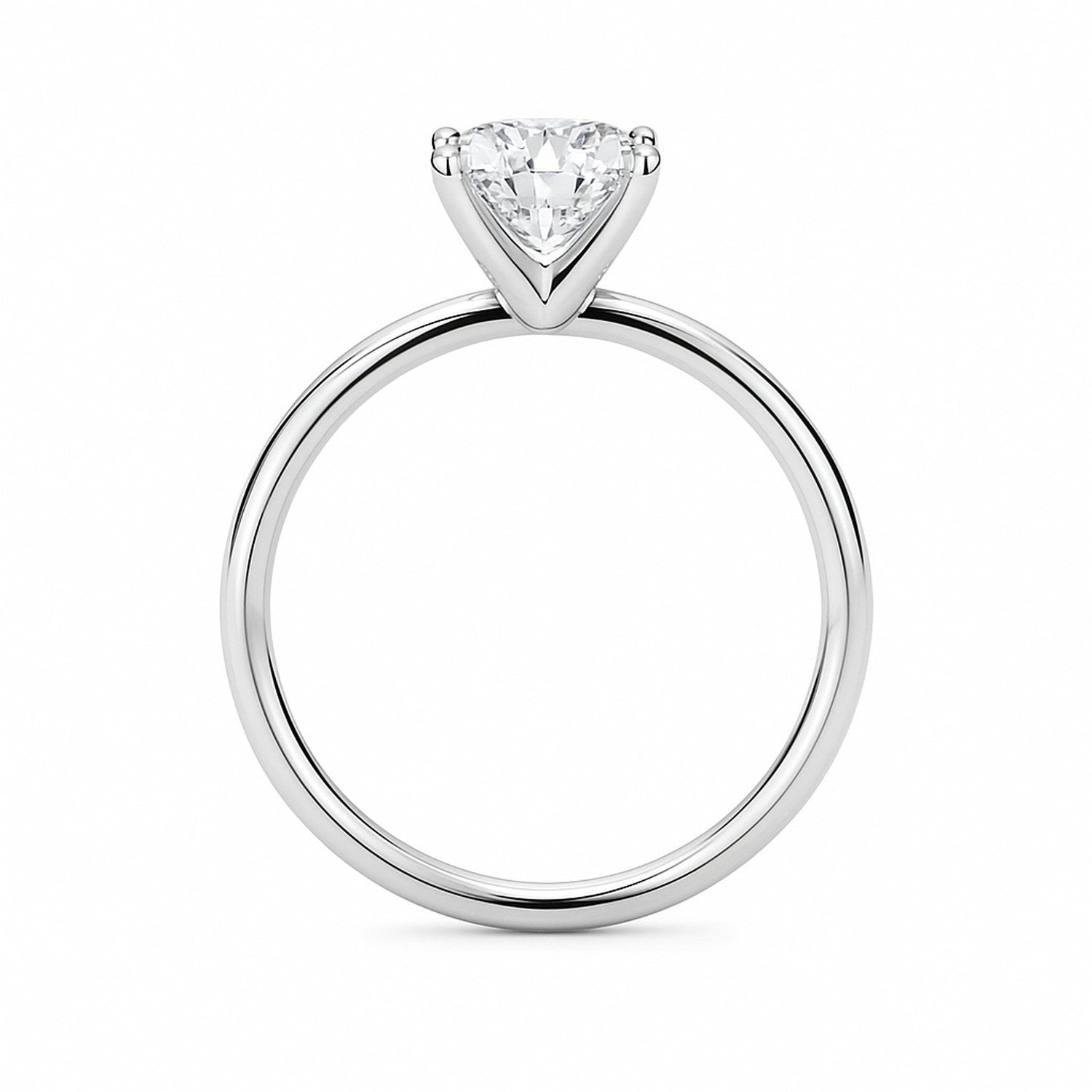 1 Carat Cushion Lab Grown IGI G/VS1 Diamond Solitaire Ring in 14K White Gold