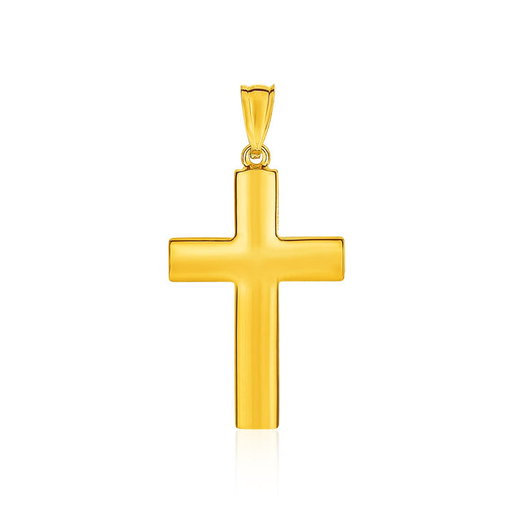 Pendentif croix réversible texturé en or jaune 14 carats