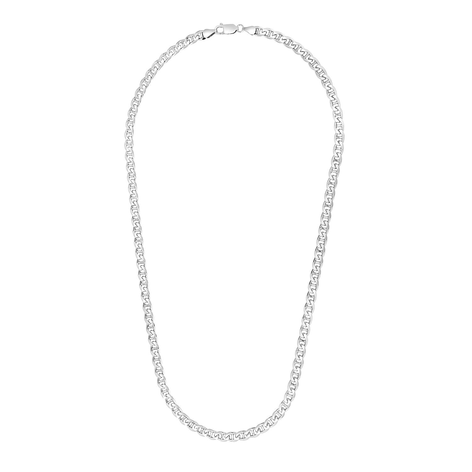 Sterling zilveren rhodium-geplateerde marinerketting (5,60 mm)