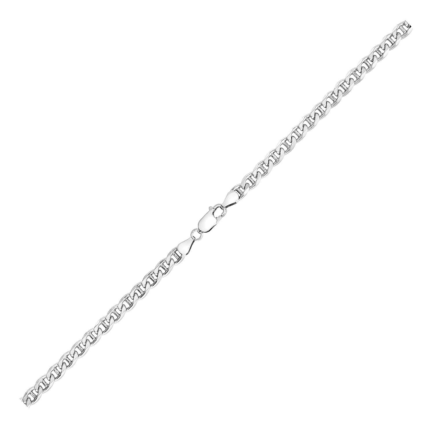 Sterling zilveren rhodium-geplateerde marinerketting (5,60 mm)